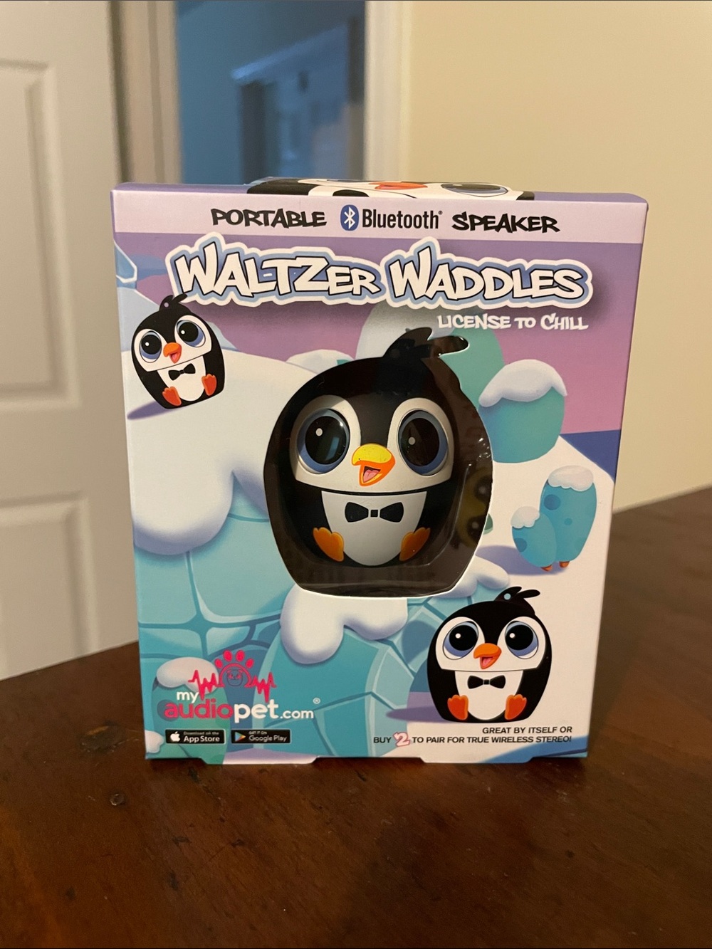 Waltzer Waddles Portable Bluetooth Speaker - Black & White Penguin